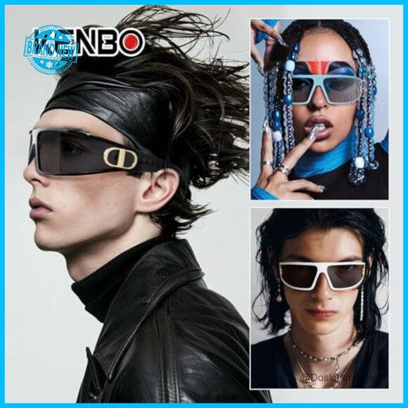 Wrap Around Futuristic Sunglasses Y2K Style Sport Shades UV400 Protection